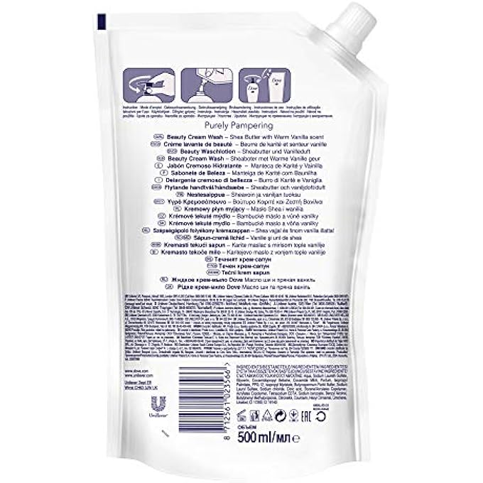 Dove PURELY PAMPERING RICARICA LIQUID SOAP POUCH 500 ML, (PACK OF 1) - Image 2